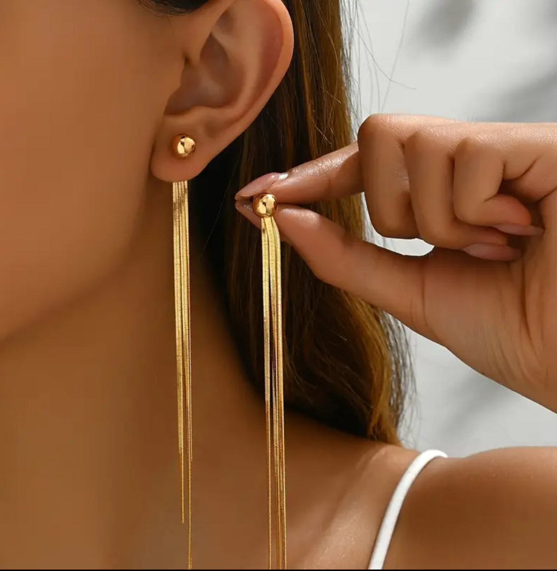 Celeste Chain Tassel Earrings