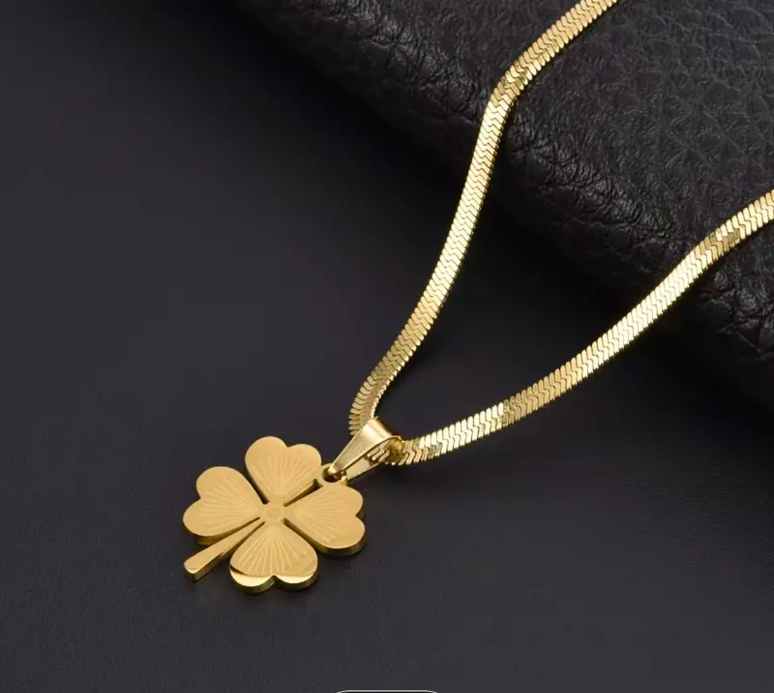 Golden Silver Clover Charm