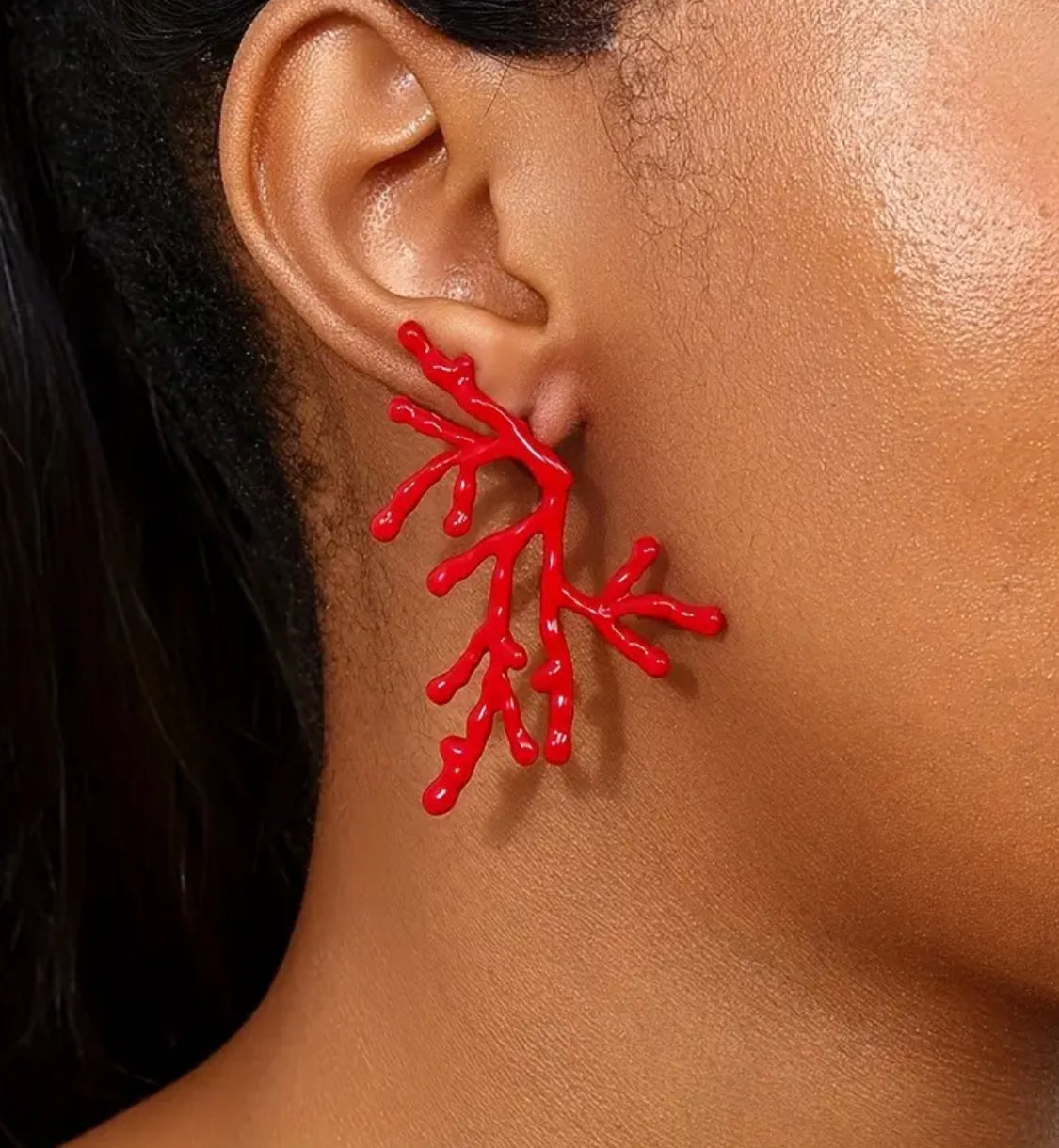 Coral Bloom Stud Earrings
