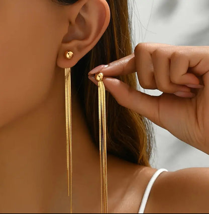 Celeste Chain Tassel Earrings