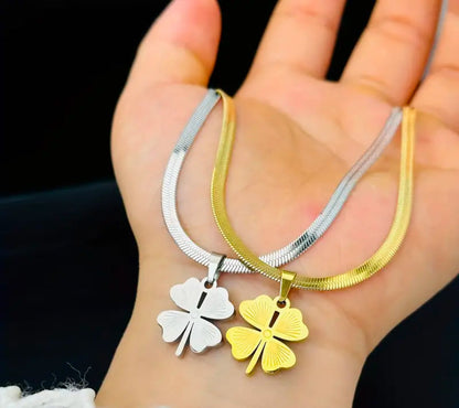 Golden Silver Clover Charm