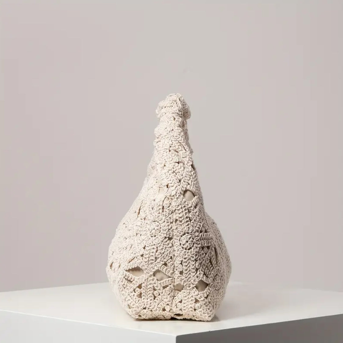 Luna Crochet Bloom Bag – Ivory Edition