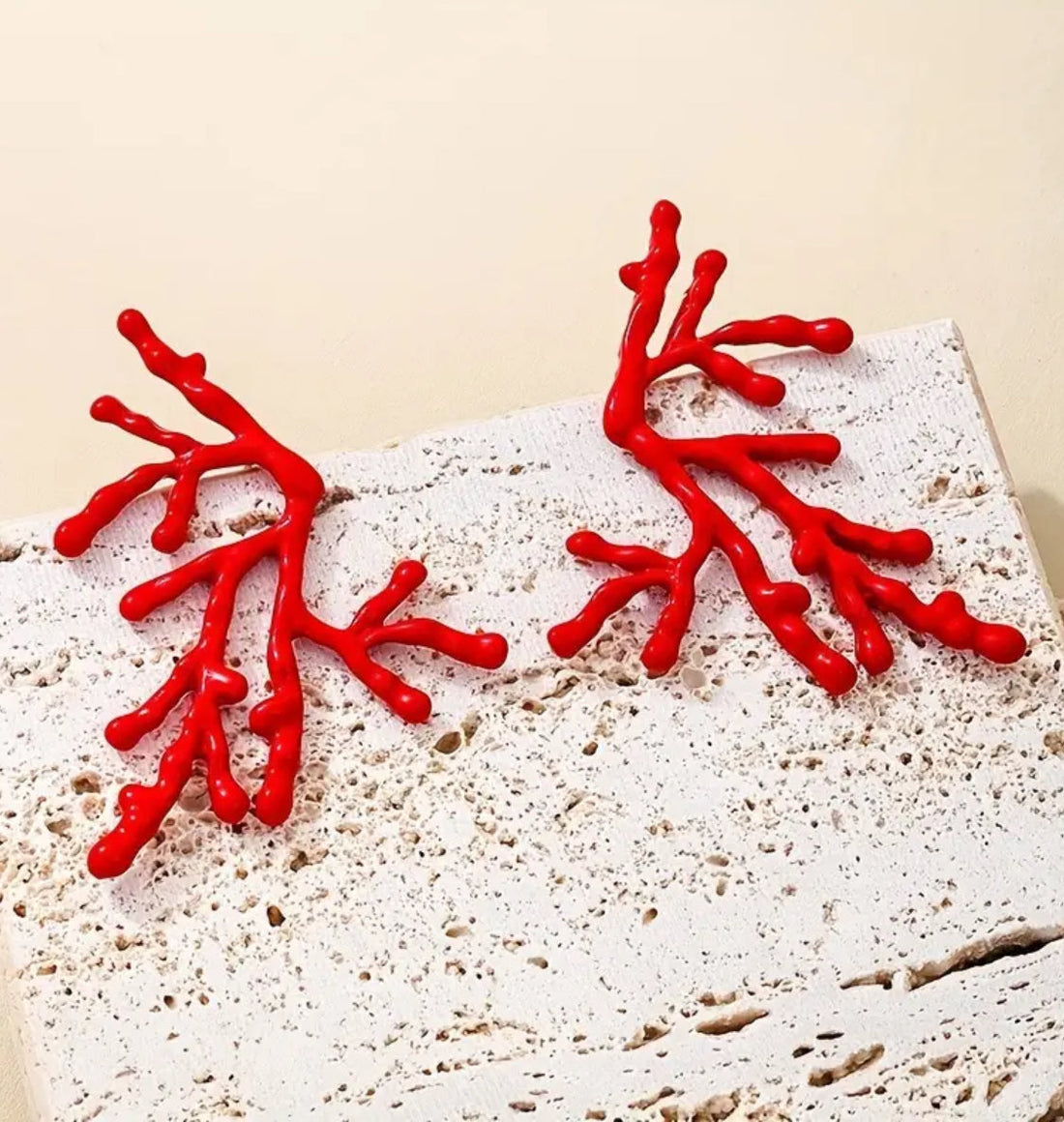 Coral Bloom Stud Earrings