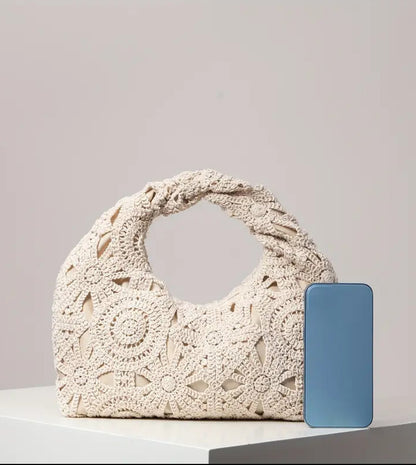 Luna Crochet Bloom Bag – Ivory Edition