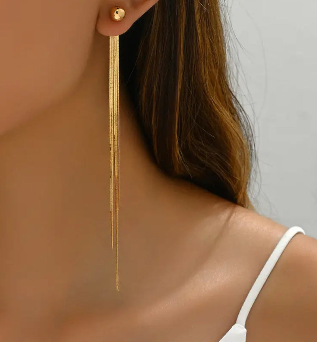 Celeste Chain Tassel Earrings